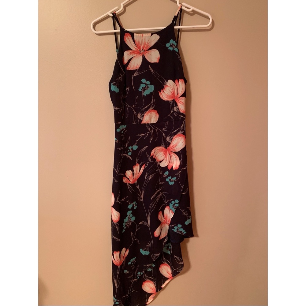 LUSH Brand floral navy blue dress